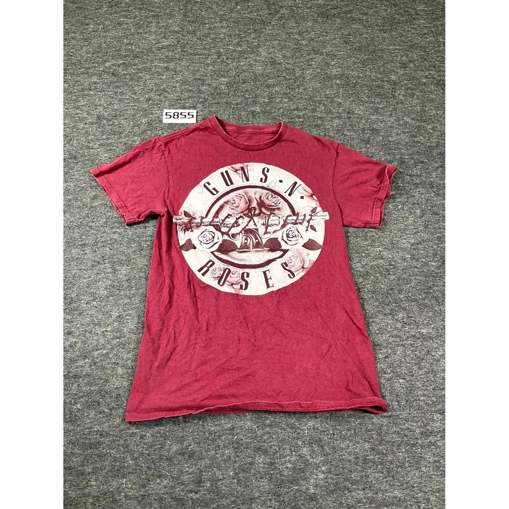 Guns N' Roses T‎ Shirt Mens S Maroon Graphic Short Sleeve Graphic Band Pullover